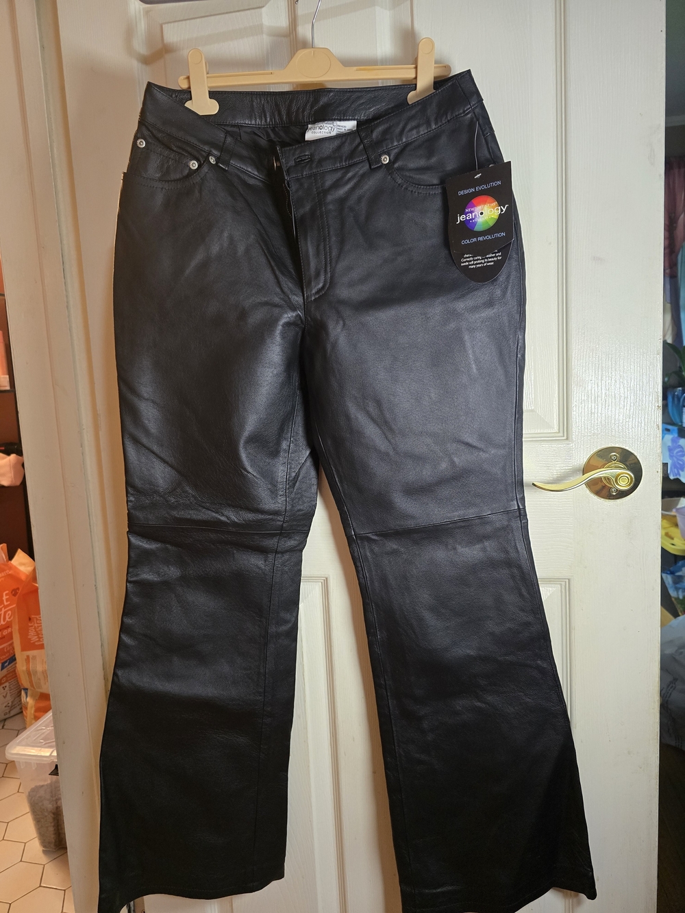 Jeanology (Newport News) Collection Black Genuine Leather Pants